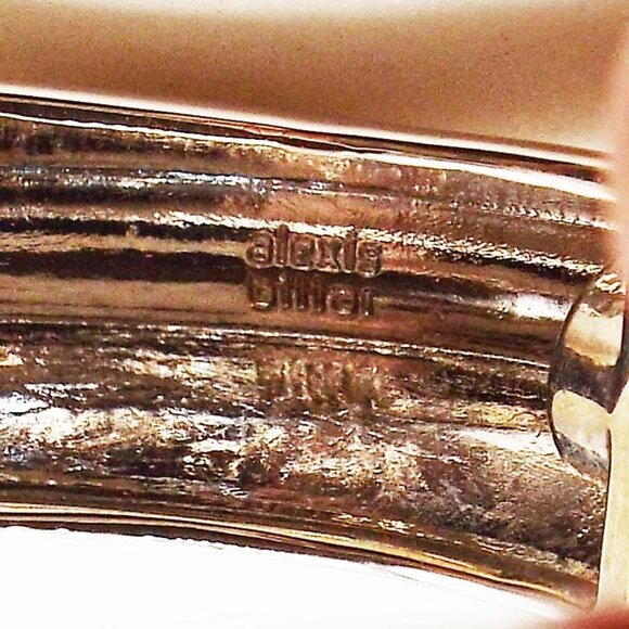 *RARE* ALEXIS BITTAR EARTHQUAKE ANGLED SILVER W/CRYSTAL CLAMPER CUFF BRACELET 29 - Picture 4 of 5